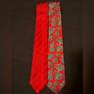 Elegant Red Paisley and Striped Ties